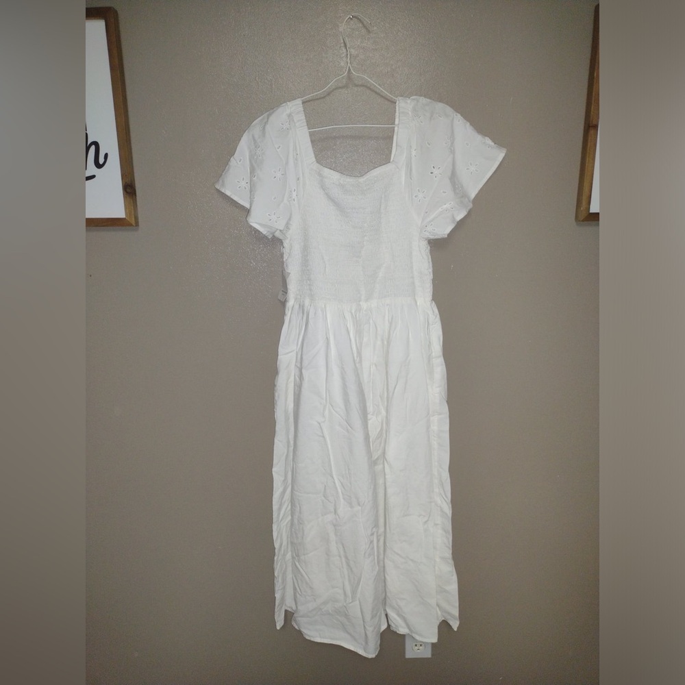 NWT Beach lunch lounge white eyelet dress size small